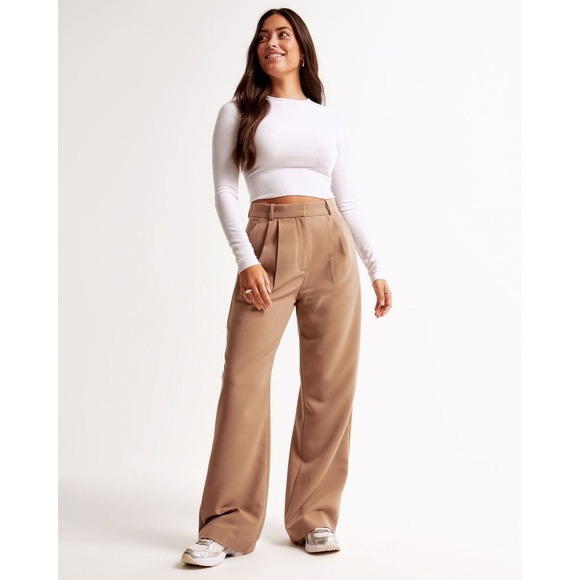 Abercrombie & Fitch Sloane Tailored Wide Leg Pant - Picture 16 of 16